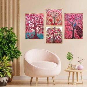 Set of Four Wall Paintings for Wall Dacoration Golden Framed Wall Paintings for Living Room & Bedroom Wall Art for Home Decoration & Office Wall DΓ©cor (13x10 inch CH-GD4-4)
