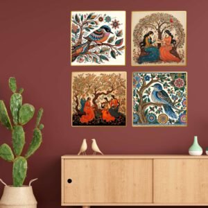 Set of Four Wall Paintings for Wall Dacoration Golden Framed Wall Paintings for Living Room & Bedroom Wall Art for Home Decoration & Office Wall DΓ©cor (13x10 inch CH-GD4-8)