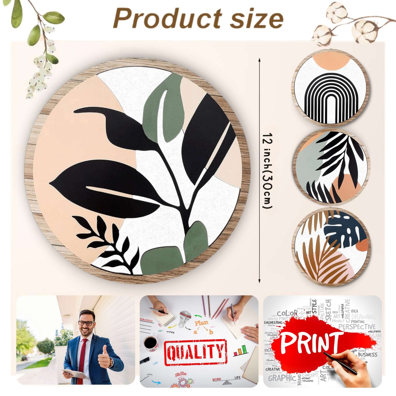 5 PCS Circle Wall Painting - Image 5